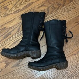 El Naturalista Yggdrasil Black Leather Boots Lined with Wool